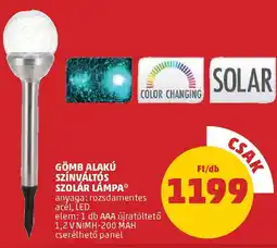 PENNY Gömb alakú színváltós szolár lámpa ajánlat