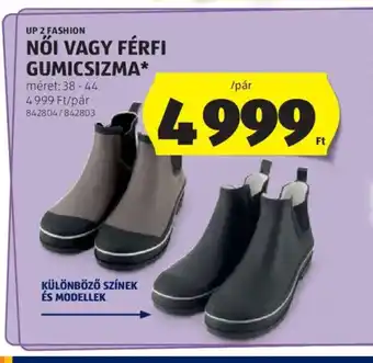 ALDI Up 2 Fashion Női vagy férfi gumicsizma ajánlat