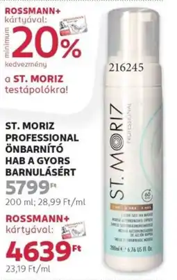 Rossmann St. moriz professional önbarnító hab a gyors barnulásért ajánlat