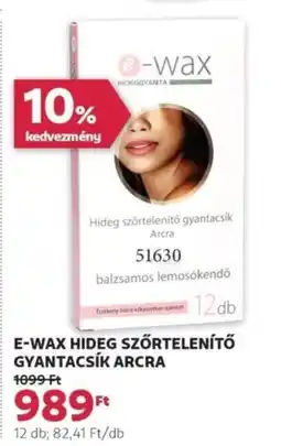 Rossmann E-wax hideg szőrtelenítő gyantacsík arcra ajánlat