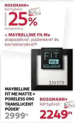 Rossmann Maybelline fit me matte + poreless 090 translucent púder ajánlat