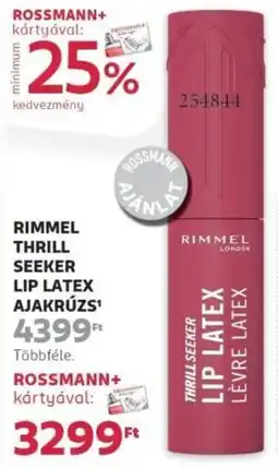Rossmann Rimmel thrill seeker lip latex ajakrúzs ajánlat