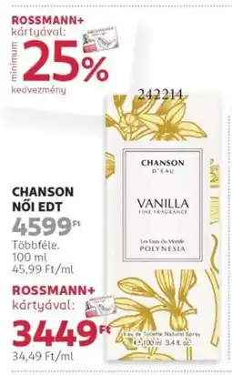 Rossmann Chanson női edt ajánlat