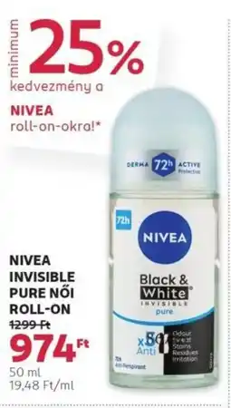 Rossmann Nivea invisible pure női roll-on ajánlat