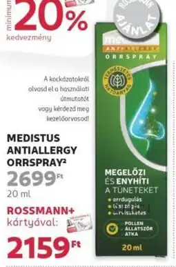 Rossmann Medistus antiallergy orrspray ajánlat