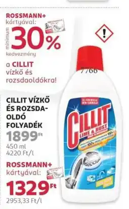 Rossmann Cillit vízkő és rozsda- oldó folyadék ajánlat