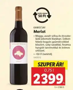 Lidl KAMOCSAY Merlot ajánlat