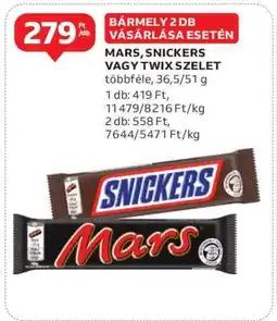 Auchan Mars, Snickers vagy Twix szelet ajánlat
