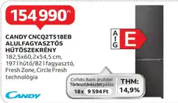 Auchan Candy cncq2t518eb alulfagyasztós hűtőszekrény ajánlat