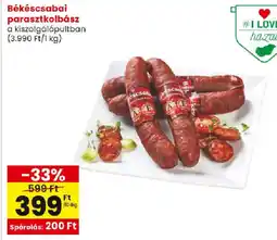 Interspar Békéscsabai parasztkolbász ajánlat