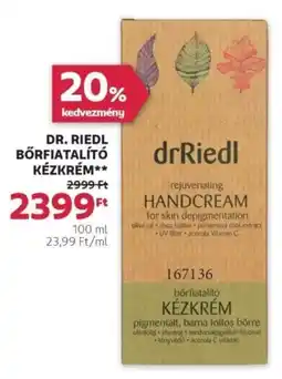 Rossmann Dr. riedl bőrfiatalító kézkrém ajánlat