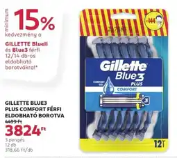 Rossmann Gillette blue3 plus comfort férfi eldobható borotva ajánlat