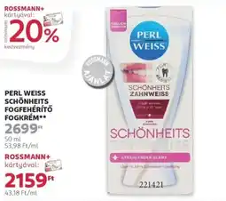 Rossmann Perl weiss schönheits fogfehérítő fogkrém ajánlat
