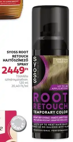 Rossmann Syoss root retouch hajtőszínező spray ajánlat