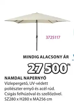 JYSK Namdal napernyő ajánlat