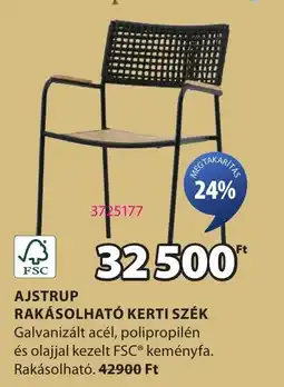 JYSK Ajstrup rakásolható kerti szék ajánlat