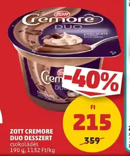PENNY Zott cremore duo desszert ajánlat