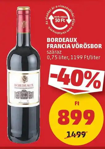 PENNY Bordeaux francia vörösbor ajánlat