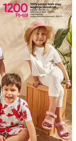 Pepco 100% pamut felső vagy leggings lányoknak ajánlat