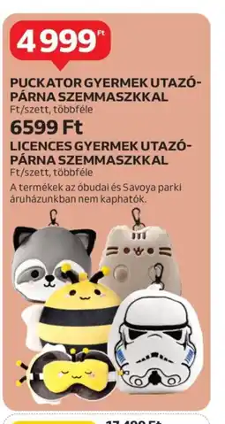 Auchan PUCKATOR GYERMEK UTAZO-PÁRNA SZEMMASZKKAL ajánlat
