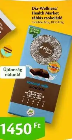 EcoFamily Dia-Wellness/Health Market táblás csokoládé ajánlat