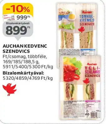 Auchan Auchan kedvenc szendvics ajánlat