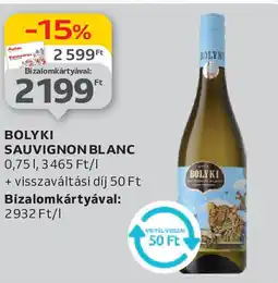 Auchan Bolyki sauvignon blanc ajánlat