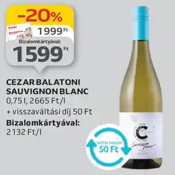 Auchan Cezar balatoni sauvignon blanc ajánlat