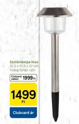 Tesco Szolárlámpa inox ajánlat