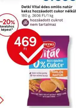 Tesco Detki Vital édes omlós natúr keksz hozzáadott cukor nélkül ajánlat