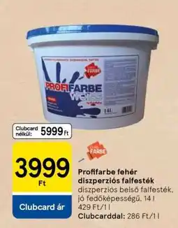 Tesco Profifarbe fehér diszperziós falfesték ajánlat