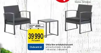 Tesco Olbia fém erkélybútorszett ajánlat