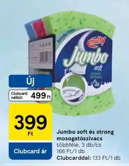 Tesco Jumbo soft és strong mosogatószivacs ajánlat