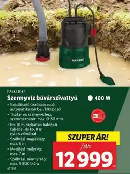 Lidl PARKSIDE Szennyvíz búvárszivattyú ajánlat