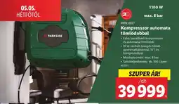 Lidl PARKSIDE Kompresszor automata tömlődobbal ajánlat