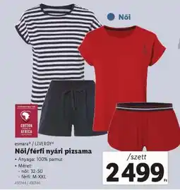 Lidl Női/férfi nyári pizsama ajánlat