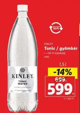 Lidl KINLEY Tonic / gyömbér ajánlat