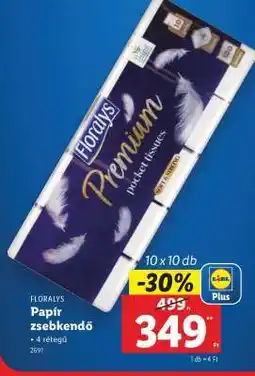 Lidl FLORALYS Papír zsebkendő ajánlat