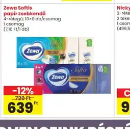 Spar Zewa Softis papír zsebkendő ajánlat