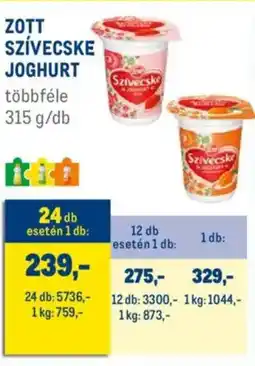 Metro Zott Szívecske joghurt ajánlat