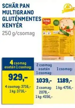 Metro Schär Pan Multigrano gluténmentes kenyér ajánlat