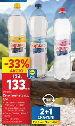 Lidl Saguaro zero ízesített víz ajánlat