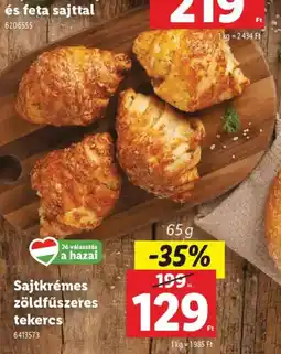 Lidl Sajtkrémes zöldfűszeres tekercs ajánlat