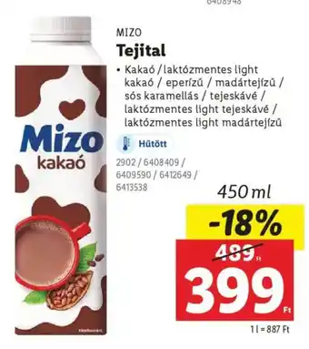 Lidl Mizo tejital ajánlat