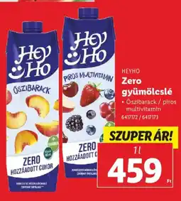 Lidl Heyho zero gyümölcslé ajánlat