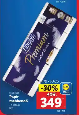 Lidl Floralys Papír zsebkendő ajánlat