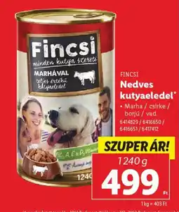 Lidl Fincsi nedves kutyaeledel ajánlat