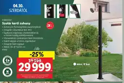 Lidl Parkside szolár kerti zuhany ajánlat