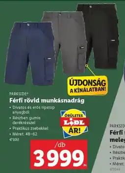 Lidl Parkside férfi rövid munkásnadrág ajánlat