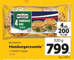Lidl Mcennedy hamburgerzsemle ajánlat